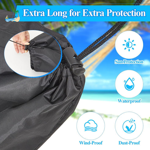 Extra Long Waterproof Hammock Sleeve Protector 16 ft Lightweight and Compact Camping Hammock Storage and Cover, Black (Cover Only)...