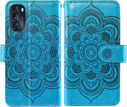 Asuwish Phone Case for Motorola Moto G 5G 2022 Wallet Cover with Tempered Glass Screen Protector and Flower Leather Flip Card Holder Cell Accessor...