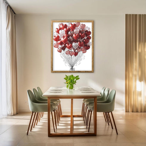 Posterizer 1 pcs-Valentine's Day cute heart shaped balloon poster -1-Romantic Art-Holiday Poster Collection-Gift for Couples boyfriend girlfriend ...