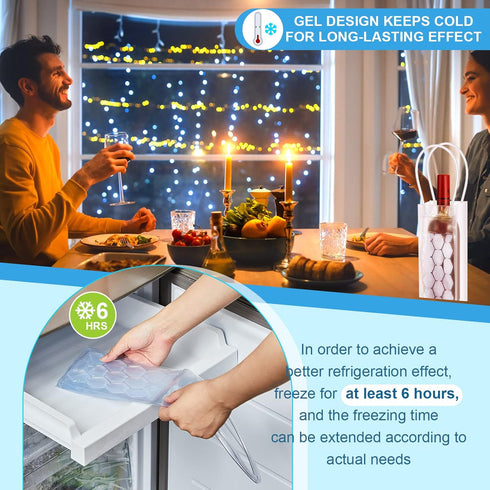 8 Pcs Ice Wine Bag Gel Wine Bottle Chill Cooler Portable Wine Bottle Chiller Cooler Wine Cooler Bag Champagne Wine Fridge Gel Cooling Holder Frees...
