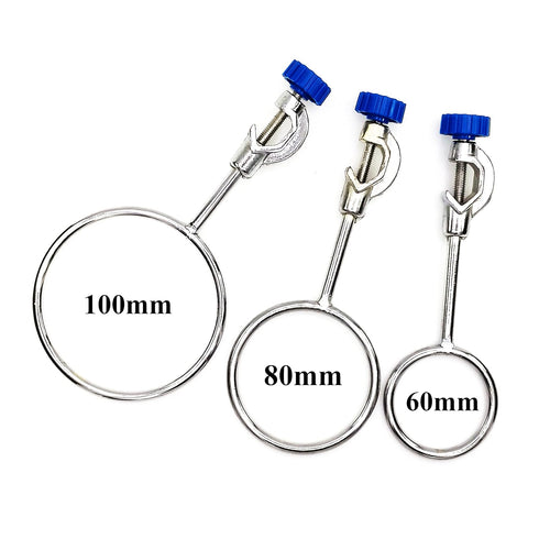MALAB Lab Support Ring 60mm 80mm 100mm in One Pack Cast Iron Electroplate (White Nickel)...