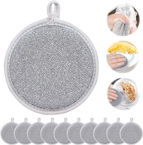 10PCS Multifuctional Wire Dishwashing Rags for Wet and Dry, New Non Scratch Wire Dishcloth, Scrub Sponges Kitchen, Dish Cloths for Washing Dishes,...