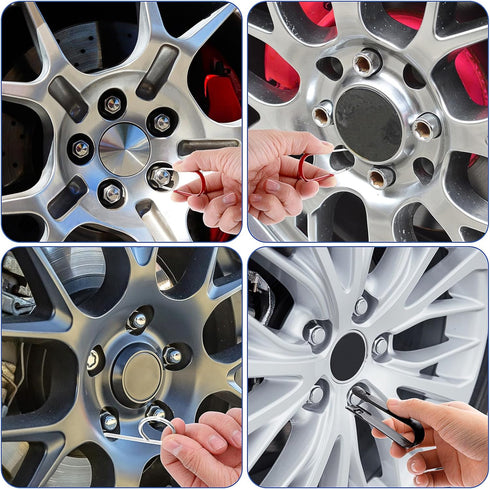 6 Pcs Wheel Bolts Caps Removal Tool, Wheel Hub Cap Removal Tool Lug Nut Cover Removal Tool Nut Caps Lug Puller Hook Replacement Wheel Nut Wheel Bo...