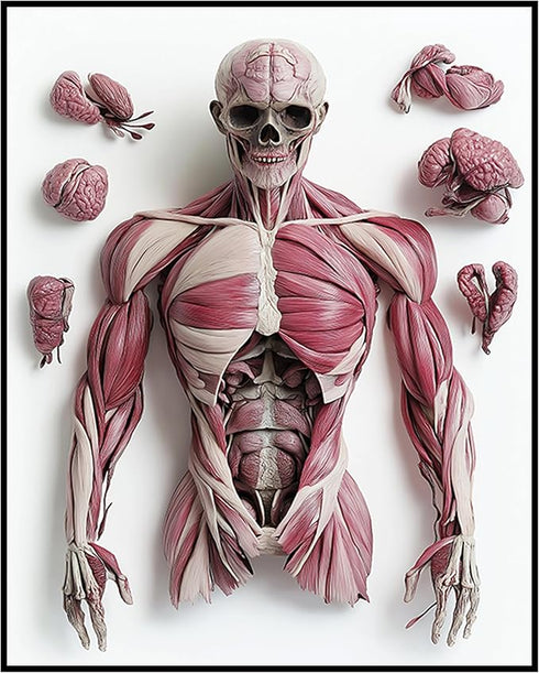 Posterizer 1 pcs-anatomical illustration of the human muscular system 2-Teachers & Classrooms-Abstract & Modern Art-School and classroom art- unfr...