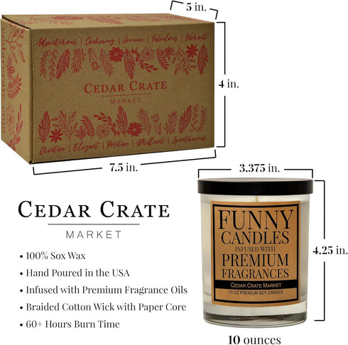 Cedar Crate Market - Funny Candles for Women, Men, Adult Humor - Funny Gift for BFF, Coworkers, Work Besties, Retirement, Boss Lady Gifts for Wome...