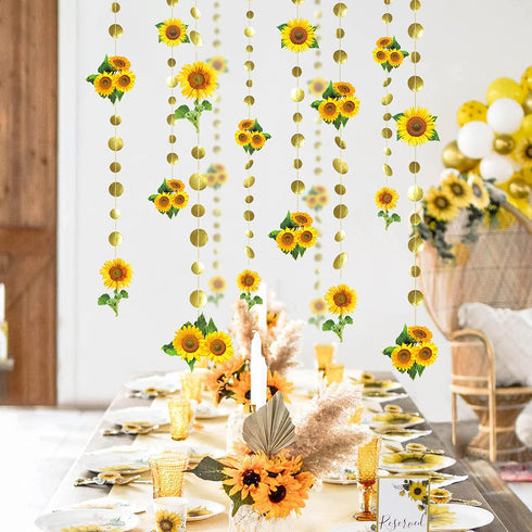 Cheerland Sunflower Party Decoration Garland Birthday Party Hanging Streamers for Sunflower Graduation Baby Shower Wedding Bridal Shower Summer Au...