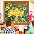 Bee Bulletin Board Set Decorations Summer Bee Sunflower Tree Honey Back to School Motivational Bulletin Board Cutouts for Sunflower Bee Theme Home...