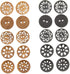 Wooden Buttons for Crafts and Sewing, 5 Designs (0.98 in, 120 Pieces)...