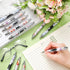 24 Pcs Black Cat Cute Ballpoint Pens Set Vintage Flowers Print Black Cat Pens Kawaii Kitty Pens Fancy Cute Supplies Accessories Writing Pens for C...