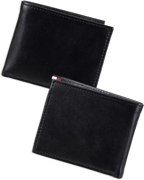 Tommy Hilfiger Men's Leather Slim Bifold Wallet with Coin Pocket...