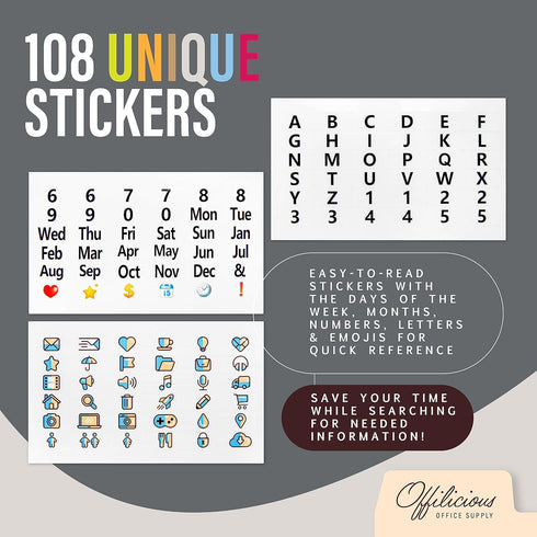 50 Manila Index Card Dividers 3x5, Index Card Box Dividers with Tabs & 108 Alphabet and Easy-Read Stickers for Recipe Cards 3x5, Recipe Card Divid...