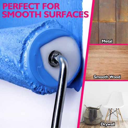 6pcs Paint Roller Covers 9 Inch x 1/5" Nap, High Density Acrylic Cover Replacements for Paint Roller Brush Frame, No-Lint Painting for All Paints ...