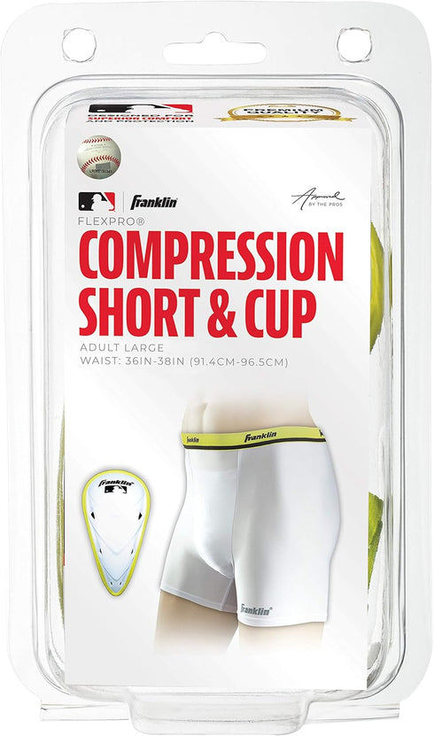 Franklin Sports Compression Sliding Shorts - Adult + Youth Baseball Compression Underwear with Cup Pocket - Padded Short...