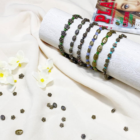 Heather's cf Brass Spacer Beads for Jewelry Making Supplies Flat Bead Findings Small Seed Beads for Necklace Earring Bead Bracelet Making kit Bulk...