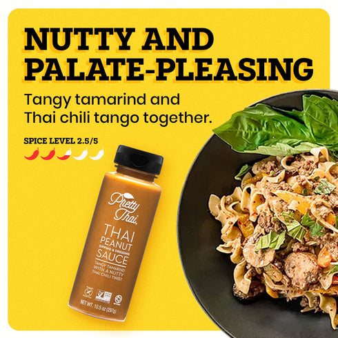 Pretty Thai Peanut Sauce, Gluten Free Certified Non-GMO Vegan Authentic Stir Fry, Dressing, Rice Seasoning, Condiment & Dipping Sauce, 100% Natura...