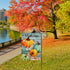 Welcome Fall Thanksgiving Teal blue Pumpkin Nautical Home Decorative Garden Flag, Autumn Yard Lawn Coastal Ocean Outside Decor, Beach Farmhouse Ou...
