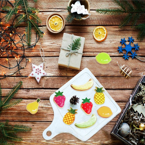 10PCS Fruit Cookie Cutters Set, Stainless Steel Fruits Shape Cookie Cutters Molds Pineapple, Strawberry, Pear, Lemon, Apple, Grape, Peach, Banana,...