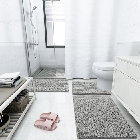 Arotive Luxury Chenille Toilet Rugs U-Shaped, Extra Soft Thick Absorbent Toilet Mat, Non-Slip Shaggy Plush Contour Bathroom Rugs, Machine Wash Dry...
