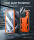 FNTCASE for iPhone 15 Pro Case: Military Grade Drop Proof Rugged Protective Cell Phone Cover with Kickstand & Built-in Protector | Matte Textured ...