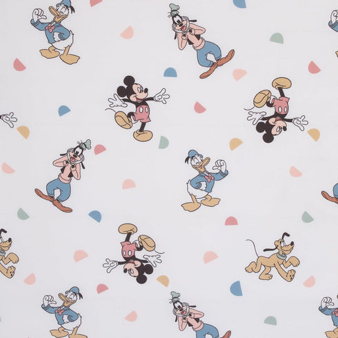 Disney Mickey Mouse Light Blue, White, and Tan Donald Duck, Goofy, and Pluto Super Soft Nursery Fitted Crib Sheet...