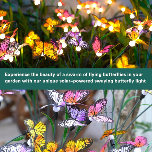 TONULAX Solar Garden Lights - Newest Swaying Butterfly Light, Swaying in The Wind, Solar Outdoor Lights, Yard Patio Pathway Decoration, High Flexi...