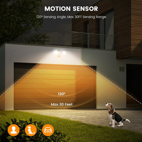 Torkase PAR38 Motion Sensor Flood Light Bulbs, Motion Activated Outdoor Lighting,200 Watt Equivalent(20W) 2000LM, 3000K Warm White,LED Flood Light...