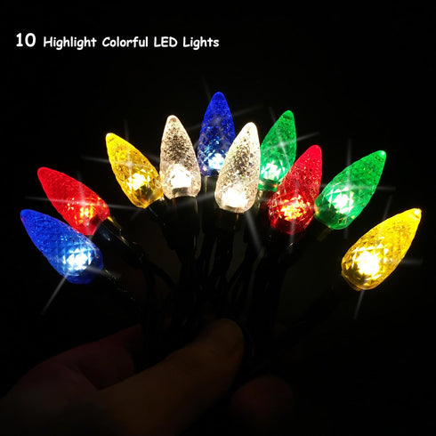 2 Pack Christmas Light Phone Charger Cord Charging Cable USB-A to Light-ning 55"/10 LED Festive Bulb Cables Compatible with Phone/i 5~13/14 Plus P...