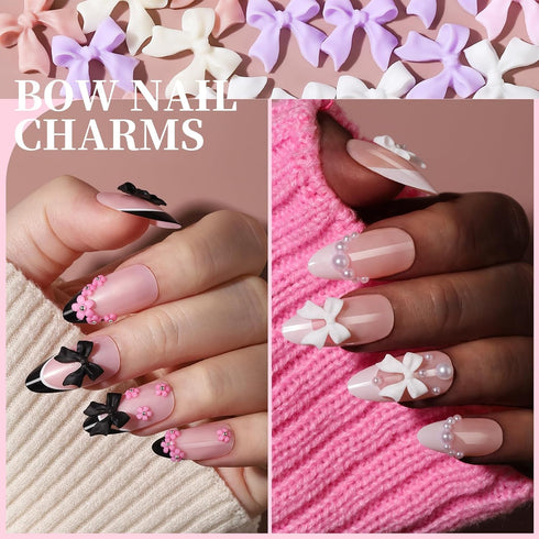 FANDAMEI Nail Art Kit, Nail Charms And Gems, Nail Art Charms, Nail Design Kit, Rhinestones For Nails, Nail Gems, Bow Nail Charms, Bow Charms For N...