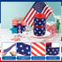 ZOCONE 2 Rolls 20 Yard Red White Blue Patriotic Ribbon Star and Striped Wired Ribbon for 4th of July, Independence Day, Memorial Day, Wreath Makin...