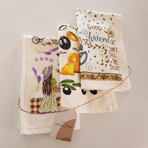Deluxe Cotton Kitchen Towels 12x20 Inches, Ultra Absorbent&Decorative, Perfect Drying&Cleaning, Soft Hand Towels, Housewarming&Birthday Gifts, Mad...
