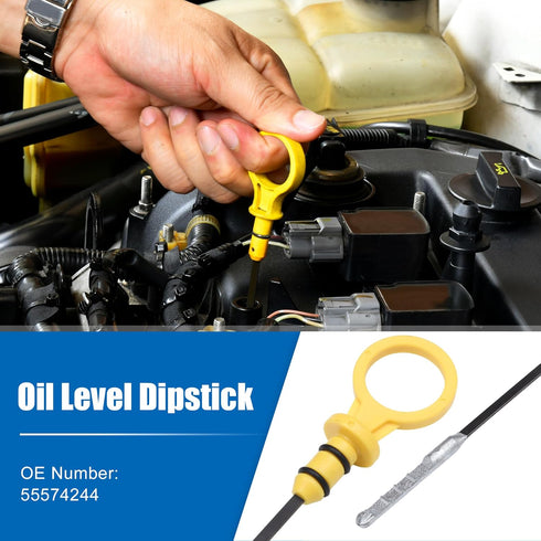 X AUTOHAUX Engine Oil Level Indicator Dipstick for Chevrolet Cruze 2011-2015 for Chevrolet Sonic 2012-2015 No.55574244 Yellow...