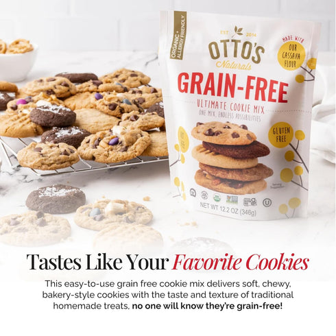 Otto's Naturals Grain-Free Ultimate Cookie Mix, 12.2 Oz., Top 9 Allergen-Free, Organic Cassava Flour, Gluten Free, Non-GMO, Vegan, Plant-Based...