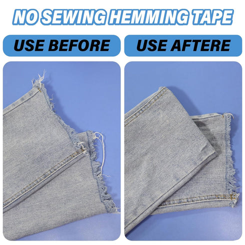 Heavy Duty Fabric Tape - Double Sided Sticky Fabric Tape Strong Adhesive Cloth Hem Tape,Hemming Tape No Sewing or Ironing, Gluing - 2/5 Inch x 164...