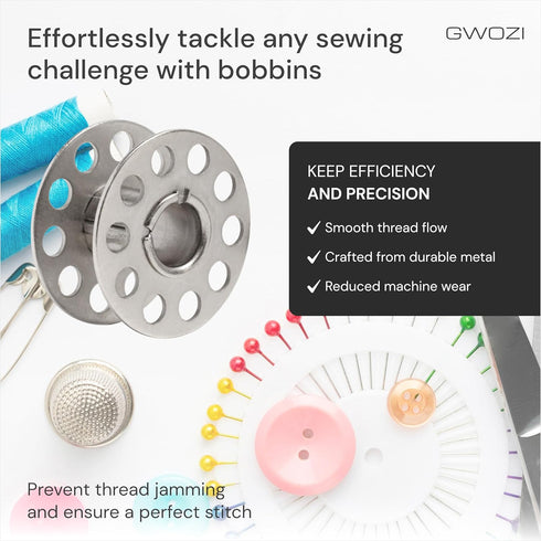 Bobbins for Sewing Machine - Replacement Sewing Bobbins 24 Pcs - Metal Bobbins for Crafts - Sewing Machine Accessories...