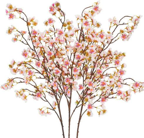 Uieke Silk Cherry Blossom Branches, 40.5in Artificial Cherry Blossom Flowers Long Stems Fake Flowers Vase Arrangements for Wedding Home Japanese D...