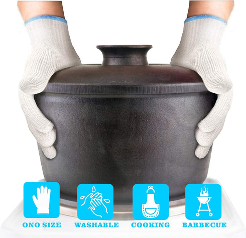 Heat Resistant Gloves - EN407 Certified 932°F Oven Gloves, Cut-Resistant Grill Gloves, Cooking Gloves for BBQ, Grilling, Baking, Cutting, Welding,...