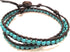 Turquiose 2 Wrap Bracelets and Choker woven Leather Necklace 2 in 1, Men Bracelet, Women Bracelet, Teengirls Bracelet...
