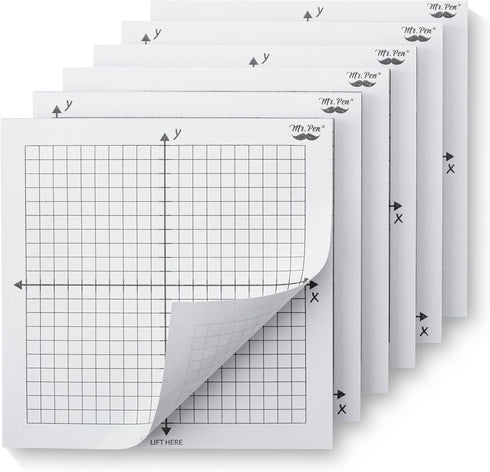 Mr. Pen- Graph Paper Sticky Notes, 6 Pads, 3x3 Inch, Graph Sticky Notes, Math Graph Paper, Graphing Sticky Notes, Grid Sticky Notes, Grid Notepad,...