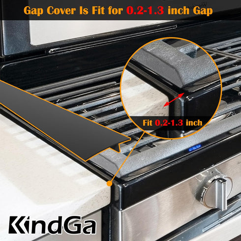 Silicone Stove Counter Gap Cover 21" by Kindga, Easy Clean Gap Filler Sealing Spills Between Kitchen Counter, Appliances,Stovetop, Oven, Washing M...