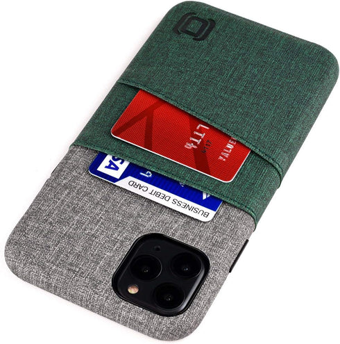 Dockem Wallet Case for iPhone 11 Pro Max: Built-in Metal Plate for Magnetic Mounting & 2 Card Slots (6.5" Luxe M2 Synthetic Leather, Green & Grey)...