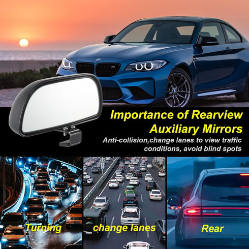Blind Spot Mirrors for Trucks and Cars,Automotive Side View Concave Mirror Blindspot,360° Large Convex Rearview Exterior Mirror Accessories for Tr...