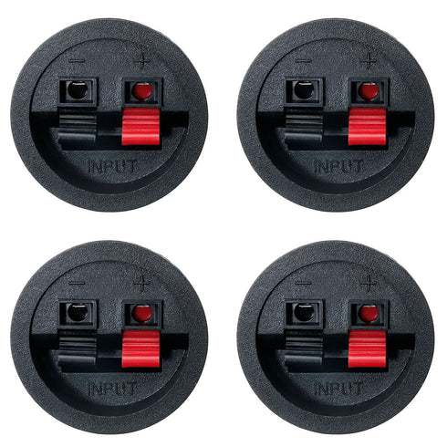 Round Speaker Terminal Cup 4PCS Round Express Spring Clip Double Binding Post Screw Wire Car Subwoofer Speaker Wire Terminal Connector WP2-9...