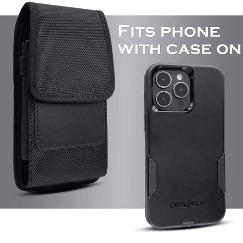 Cell Phone Pouch Belt Holster Case for iPhone 15, 15 Pro 14, 14 Pro 13 Pro, 13 12 Pro Xs X 11 XR Samsung Galaxy S24 S23 S22 S21 S20 S10 S9, ID Car...