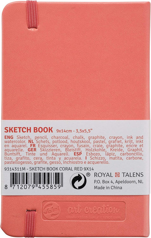 Royal Talens T9314-311M 441840 Talens Art Creation Sketchbook, Drawing Notebook, 3.5 x 5.5 inches (9 x 14 cm), Coral Red...