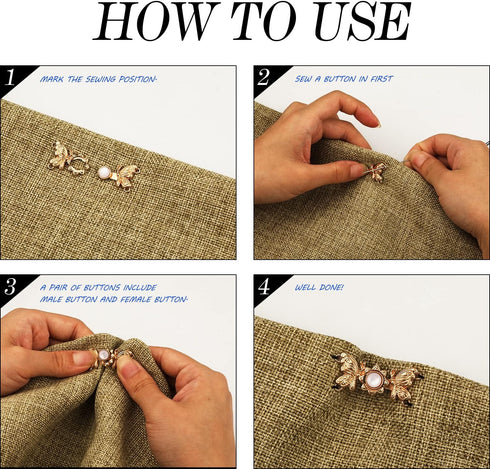 3 Sets Waist Tightener Clip, Metal Adjustable Waist Buckle for Women Pearl Floral Sewing Jean Buttons Pins Stylish Waist Adjuster Clips for Dresse...