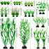 Green Fish Tank Decor Aquarium Plants, 25pcs Fish Tank Decorations Plants, Fish Tank Accessories, Aquarium Decor Artificial Plants, Small to Large...