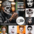 Jim&Gloria Black and White Face Paint + Painting Brush + UV Glow Tattoos, Sweatproof & Water Resistance Paints, Professional Palette Makeup Kit fo...