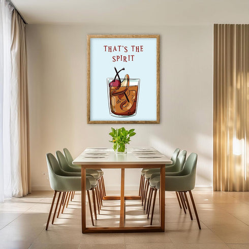 Posterizer 1 pcs-Liquor drink with fun message-that's the spirit-Kitchen & Bar Art Art Poster Print for Home, Office, Store, Bar- unframed wall ar...