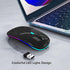 Wireless Bluetooth Mouse,LED Rechargeable Silent Slim Laptop Mouse,Portable(BT5.2 or USB 2.4GHz) Dual Mode Computer Mice for Laptop,ipad Tablet,De...