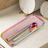 Silverware Drawer Organizer, Rainbow Mesh Kitchen Drawer Organizers, Iridescent Stackable Storage Basket Metal Utensil Holder for Flatware, 12.5"x...